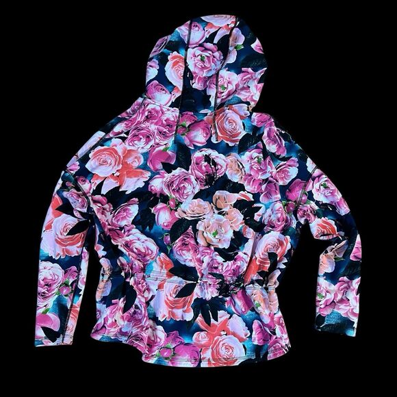 Lululemon Secret Garden Pink Floral Find Your Om Hoodie Jacket Size 8 RARE - Picture 5 of 13